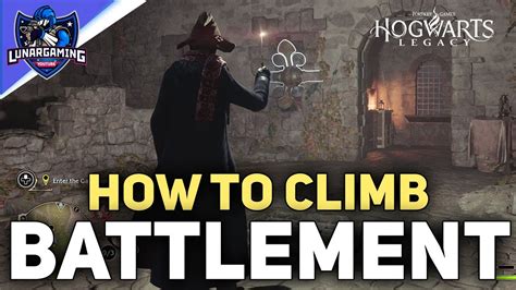 Climb the Battlements. Activate the nearby floo flame and then check for a side path on the right leading downhill past the floo flame. Climb the platform and then the wall. Now use Depulso on the contraption to open the small gate. Then, cast Wingardium Leviosa at the crate and position it by the wall to be able to climb it and continue on.